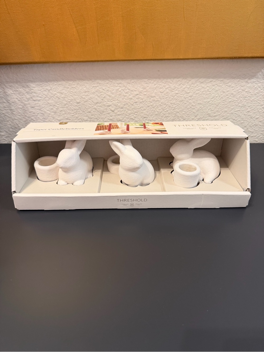 Threshold Target White Bunny Candle Holders - Set of 3